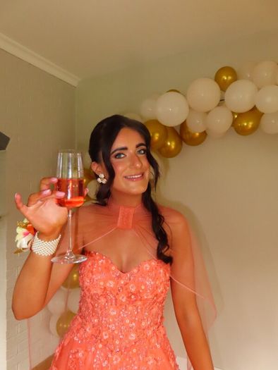 Danis Closet Orange Coral Debs Prom Dress Size 8