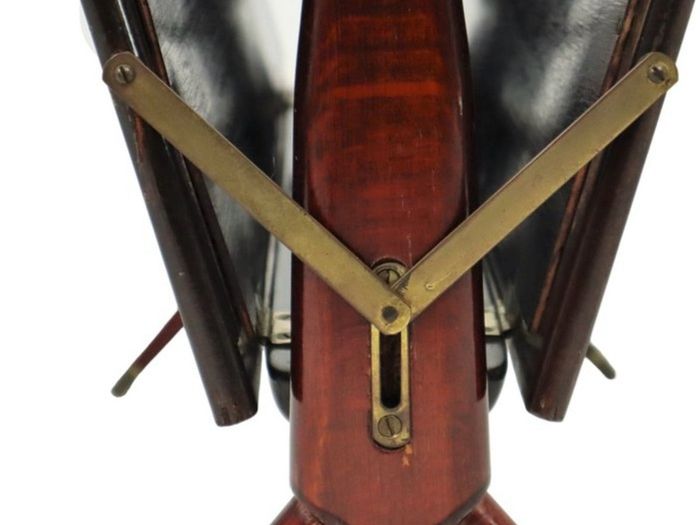 Vintage Italian Mahogany  Brass Magazine Rack attributed to Ico Parisi 1950s