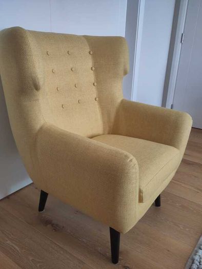 Kubrick Wing Back Armchair, Ochre Yellow