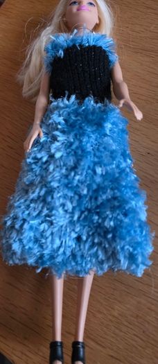 Barbie doll handemade dress and necklace