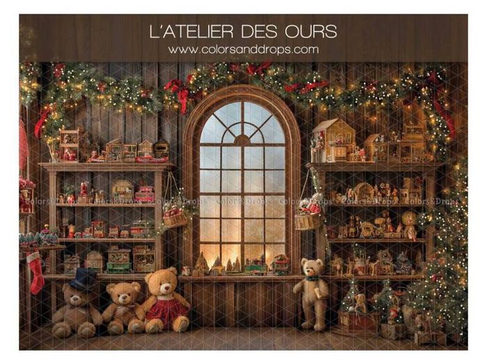 Colors & Drops Christmas Backdrop