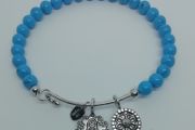 Chrysalis Turquoise Beaded Mother Doll Rhodium Plated Bangle New Without Tags CAN POST