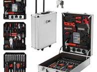main image for ad Aluminum tool case silver with four levels and wheels