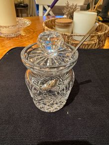 Tipperary Crystal jam or honey jar with lid