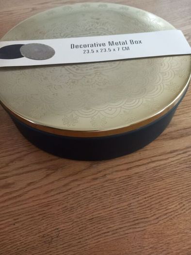 Brand New Large Round Decorative Metal Box