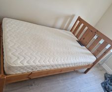 4ft Wooden Bed and Mattress