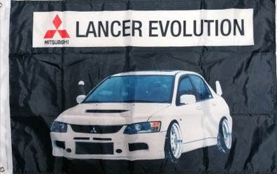 Mitsubishi Lancer Evolution White Flag.