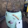 1930s glass painted biscuit barrel, D18 Image 2