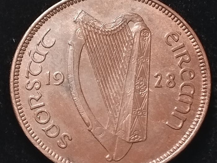 #167 - Ireland - 1928 - Half Penny - AU - KM.2
