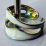 Double Layer Geometric White & Rainbow Open Ring Image 4