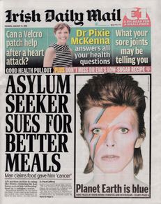 David Bowie - Irish Daily Mail - 12 Jan 2016
