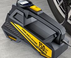 Portable Air Compressor Pump with an LED Light, Suitable for Cars, Motorcycles, And Bicycles - DC 12V, 150 PSI, new, unopened.