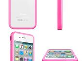 iPhone 4/ 4S Bumper Case Hard Plastic Rubber with Metal Buttons for Apple Iphone 4/4S Free Screen Protector Front Back