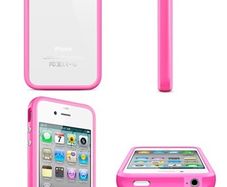 iPhone 4/ 4S Bumper Case Hard Plastic Rubber with Metal Buttons for Apple Iphone 4/4S Free Screen Protector Front Back