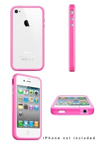 iPhone 4/ 4S Bumper Case Hard Plastic Rubber with Metal Buttons for Apple Iphone 4/4S Free Screen Protector Front Back