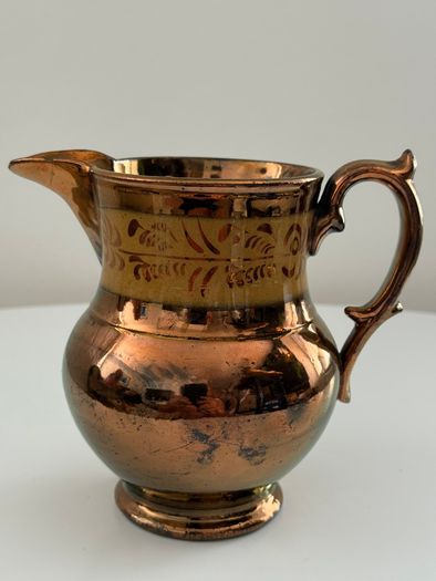 Antique Victorian Staffordshire Copper Lustreware Collection. 5 Pieces