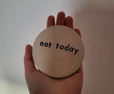 Handmade ceramic mug coaster NEW not today