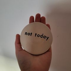 Handmade ceramic mug coaster NEW not today