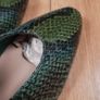 Marks & Spencer Insolia Green Snake Print Block Heel Pumps Court Shoes 4UK/37EU/23 cm Image 2