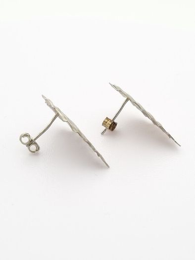 Vintage 925 Sterling Silver Leaf Stud Earrings