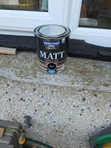 black paint wood and metal