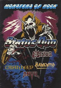 Status Quo Vintage Concert Poster Monsters Of Rock Donington Park UK August 21st 1982 Replica