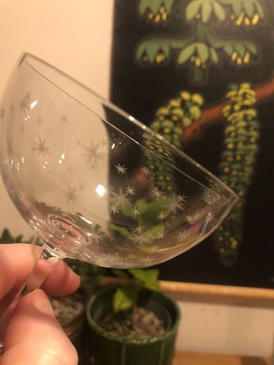 vintage crystal champagne glasses coupes  x3