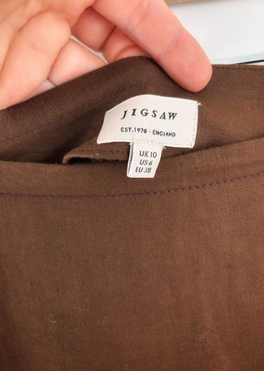 Jigsaw Linen Wrap Detail Midi Skirt