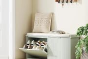 Elegant Ten Shoe Bench, with Top Seat - Green