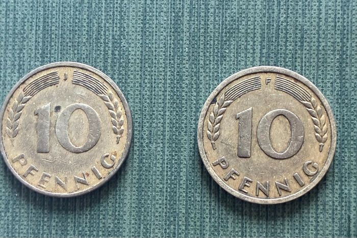 Rare 1949/50- German Republic 10 Peennig Coins