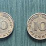 Rare 1949/50- German Republic 10 Peennig Coins Image 2