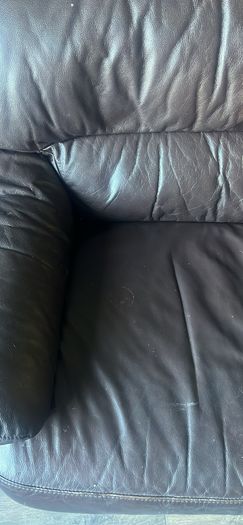 Dark brown leather sofa