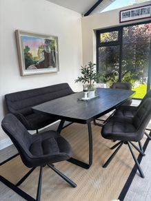 Dining table with bench and chairs