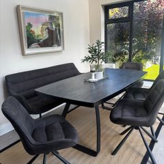 Dining table with bench and chairs