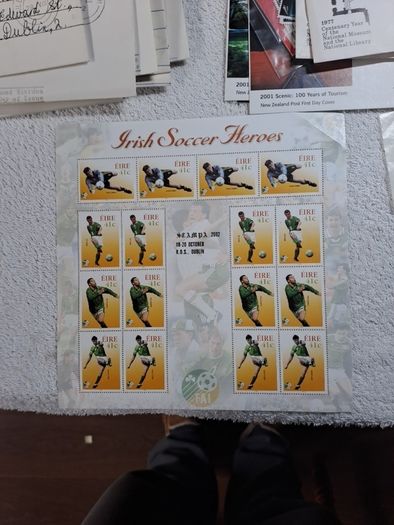 Stamps,Irish soccer Heroes.