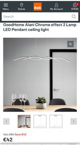 Pendant LED light Chrome Effect Alani.