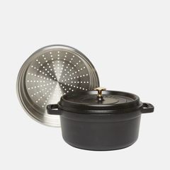 staub 24cm casserole with steamer