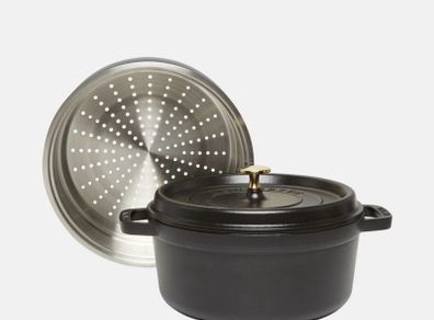staub 24cm casserole with steamer