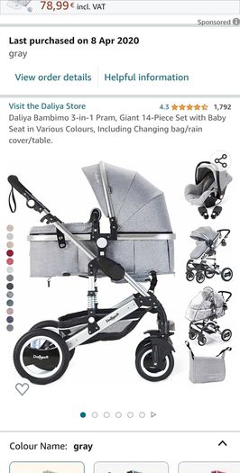 Pram 3 in 1 High quality. Perfect condition