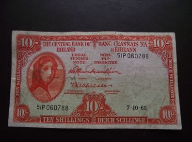 The Central Bank of Ireland. Lady Lavery 10 shillings (1965)