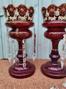 Antique Victorian Lustre Glass