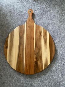 KitchenCraft Natural Elements Acacia Wood Round Serving Paddle Board