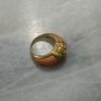 Vintage 14K Gold & "Angel Skin" Coral Dome Ring - Perfect Condition Image 5