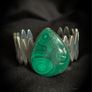 Malachite Crystal on a Salvaged Jagged Silver Bangle Image 4