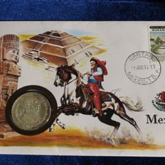 Mexico Silver Peso 1959 Rare coin stamp cover