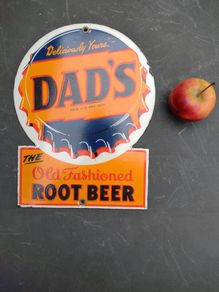 Dad's The Old Fashioned Root Beer - Porcelain Metal Sign