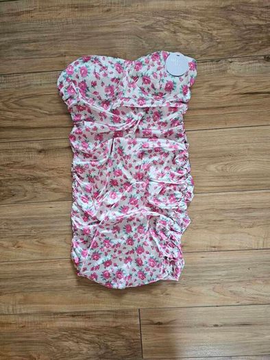 More To Come Strapless Floral Dress