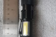 Mini XPE+COB LED Torch 14500 AA 4 modes Pocket Clip Flashlight Light Black