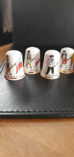 Collection of Bone China Thimbles Flags Of the World