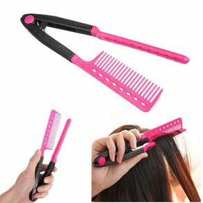 Comb V Type Hair Combs Styling Tool Straightener DIY Salon Hairdressing #Pink